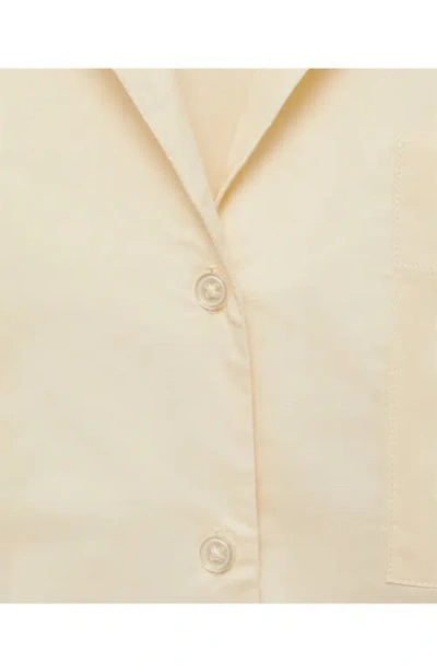 Mango Garment Washed Cotton Nightgown In Vanilla