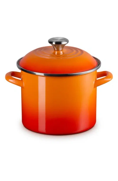 Le Creuset 6-quart Enameled Stainless Steel Stock Pot In Flame
