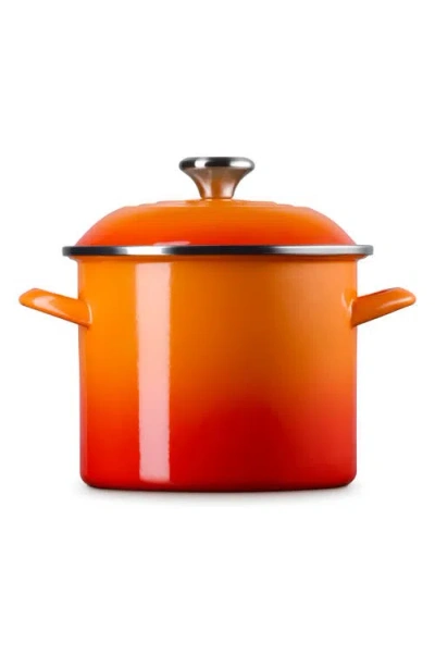 Le Creuset 6-quart Enameled Stainless Steel Stock Pot In Flame