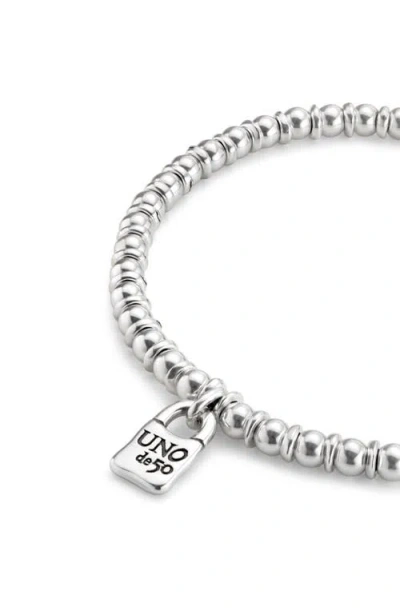 Unode50 Sterling Silver-plated Necklace With Padlock Charm In Silver