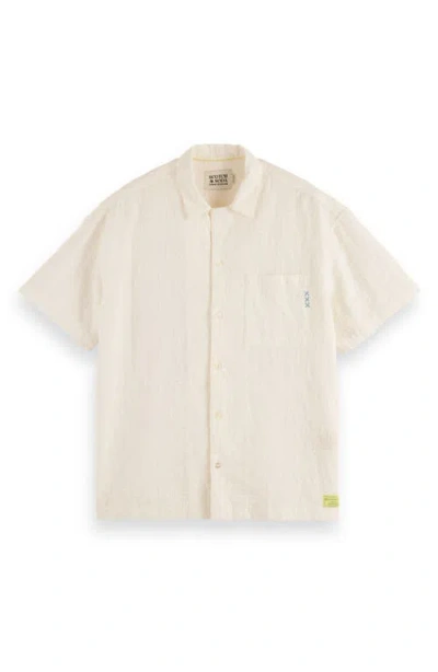 Scotch & Soda Macys Cross-stitch Camp Shirt In Cross Stitch Jacquard