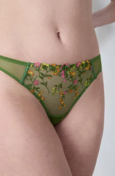 Etam Gourmandise Thong In Green