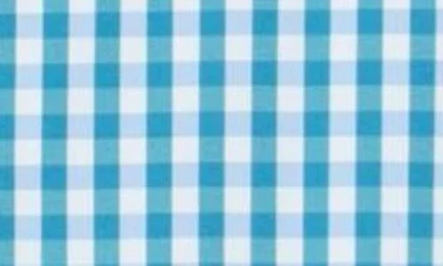 Mizzen + Main Mizzen+main Leeward Trim Fit Gingham Stretch Button-up Shirt In Teal Madison Check