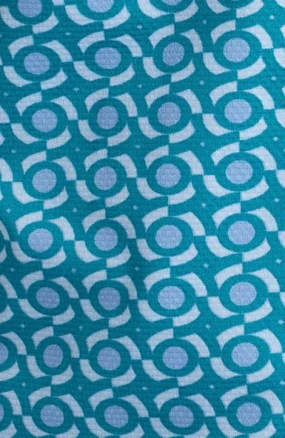 Mizzen + Main Mizzen+main Halyard Trim Fit Kaleidoscope Print Short Sleeve Performance Button-up Shirt In Teal Kaleidoscope