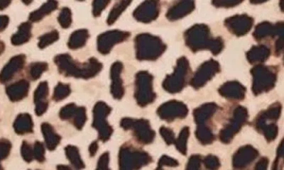 Friends Like These Leopard Print Tie Waist Long Sleeve Shirtdress In Brown
