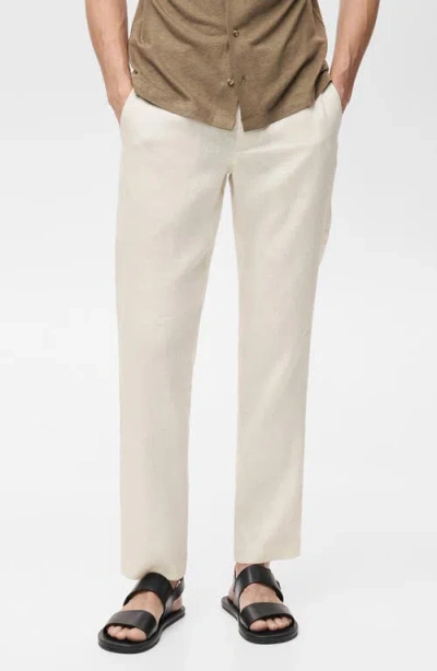 Mango Bob Long Straight Leg Jeans In Off White
