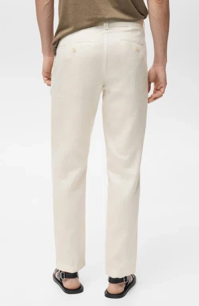 Mango Bob Long Straight Leg Jeans In Off White