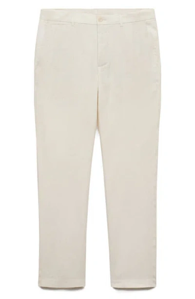 Mango Bob Long Straight Leg Jeans In Off White