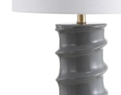 Jonathan Y Taipei 28" Ceramic Led Table Lamp In Dark Gray