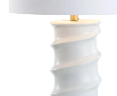Jonathan Y Taipei 28" Ceramic Led Table Lamp In White