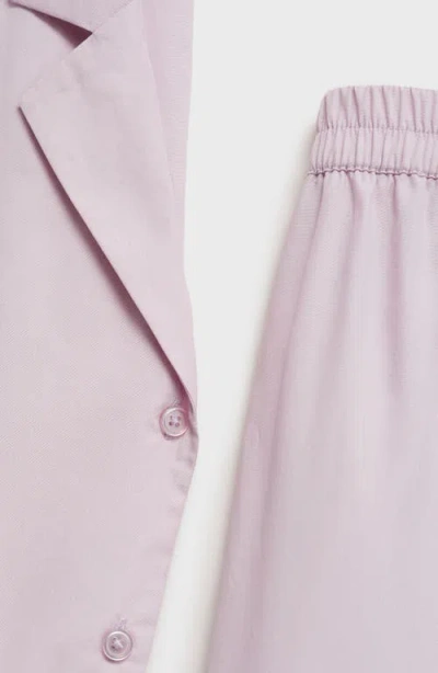 Mango Garment Washed Cotton Pants In Purple