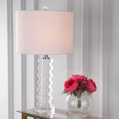 Jonathan Y Sasha 25" Crystal Led Table Lamp, Clear In Clear