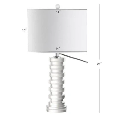 Jonathan Y Sasha 25" Crystal Led Table Lamp, Clear In Clear