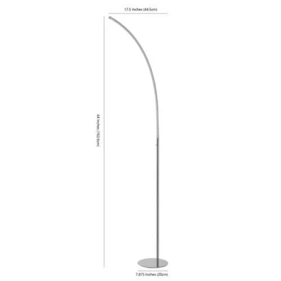 Jonathan Y Curva Minimalist Modern Led Integrated Floor Lamp In Chrome