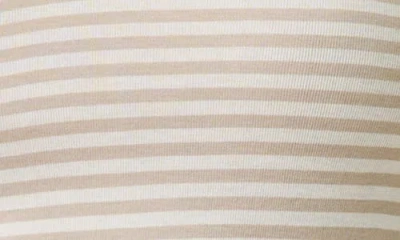 Splendid Faye Stripe V-neck T-shirt In Fawn Stripe