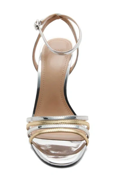 Mango Ankle Strap Sandal In Silver