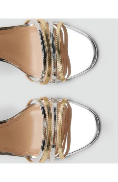 Mango Ankle Strap Sandal In Silver