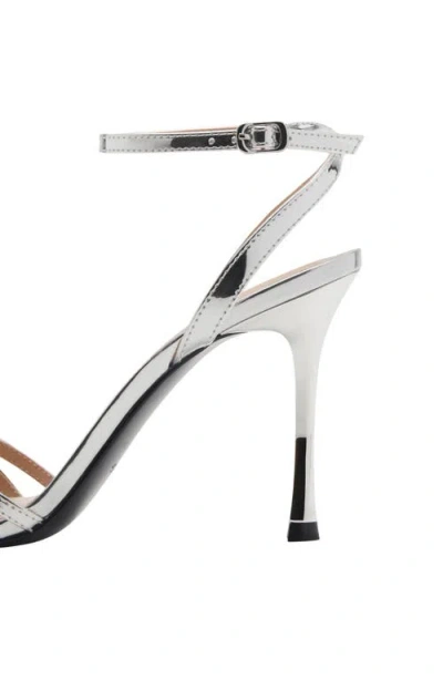 Mango Ankle Strap Sandal In Silver