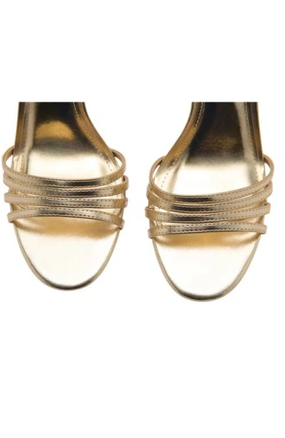Mango Ankle Strap Sandal In Gold