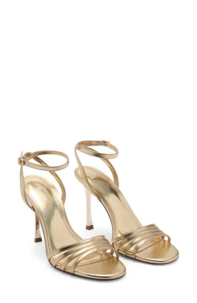 Mango Ankle Strap Sandal In Gold