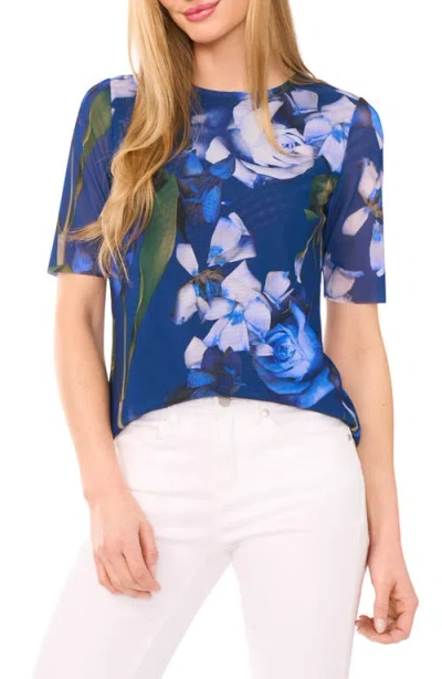 Ted Baker Floral Mesh Top In Multi