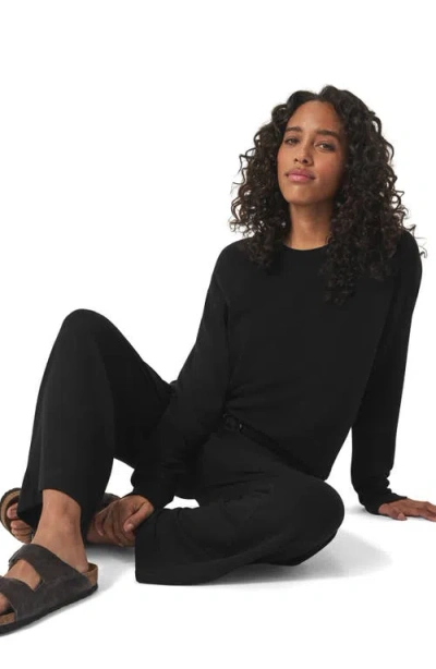 Splendid Supersoft Crop Wide Leg Pants In Black