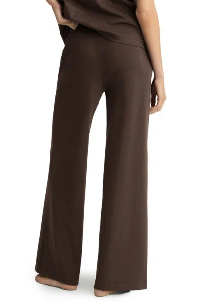 Mango Cotton Wide Leg Pajama Pants In Brown