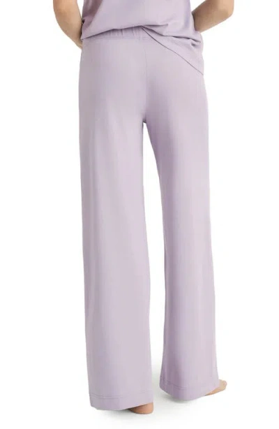 Mango Cotton Wide Leg Pajama Pants In Purple