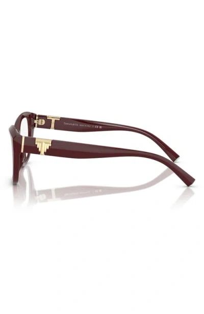 Tiffany & Co . 54mm Cat Eye Optical Glasses In Burgundy