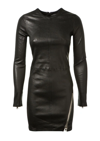 Rta Yves Black Lamb Leather Dress | ModeSens