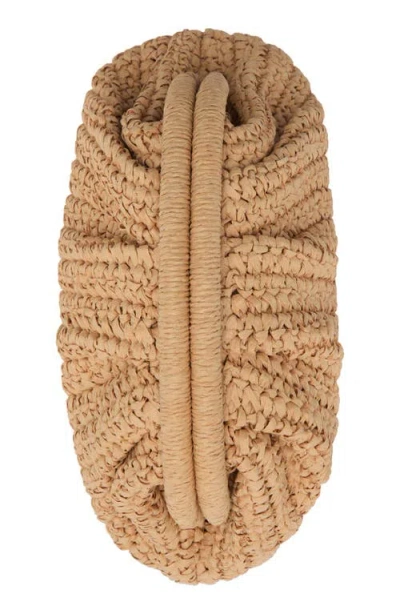 Mango Natural Fiber Clutch Bag With Removable Chain Strap In Beige