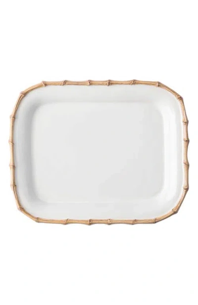 Juliska Bamboo Ceramic Rectangular Platter In Bamboo/natural