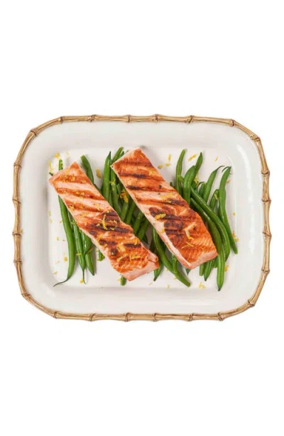 Juliska Bamboo Ceramic Rectangular Platter In Bamboo/natural