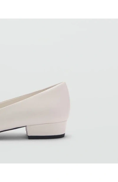 Mango Open Toe Pump In White