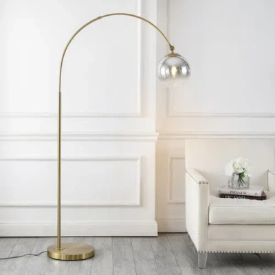 Jonathan Y Nora 71" Coastal Vintage Iron Led Floor Lamp In Brass Gold