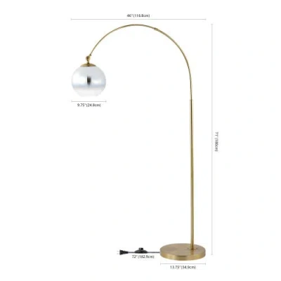 Jonathan Y Nora 71" Coastal Vintage Iron Led Floor Lamp In Brass Gold