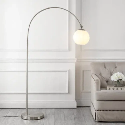 Jonathan Y Nora 71in Coastal Vintage Iron Led Floor Lamp In Nickel