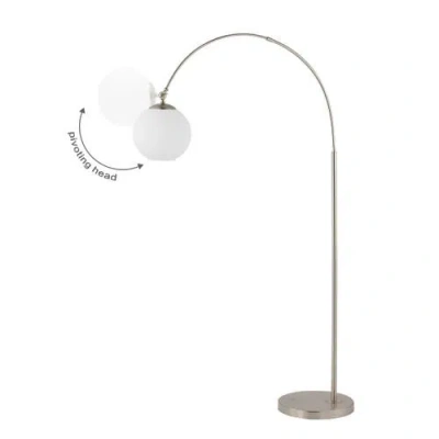 Jonathan Y Nora 71in Coastal Vintage Iron Led Floor Lamp In Nickel