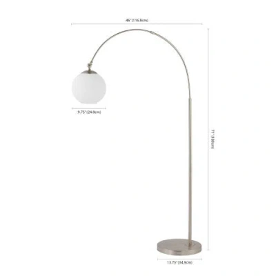 Jonathan Y Nora 71in Coastal Vintage Iron Led Floor Lamp In Nickel