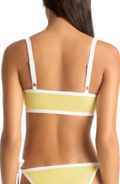 Vitamin A Poppy Bandeau Bikini Top Banana Cream In Yellow