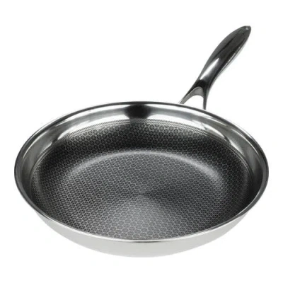 Frieling Black Cube 9-1/2 Inch Stainless/nonstick Hybrid Fry Pan In Silver