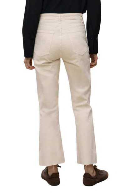 Mango Crop Flare Jeans In Ecru