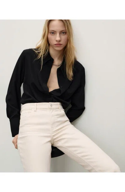 Mango Crop Flare Jeans In Ecru
