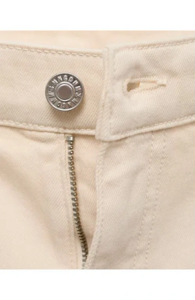 Mango Crop Flare Jeans In Ecru