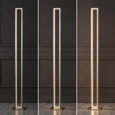 Jonathan Y Johan 59.5" Modern Minimalist Aluminum Integrated Tower Led Floor Lamp, Nickel In Nickel