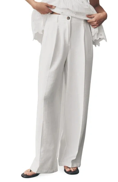 Next Tailored Wide Leg Pants In White
