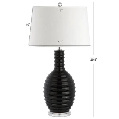 Jonathan Y Dylan 29.5" Ceramic Led Table Lamp In Black
