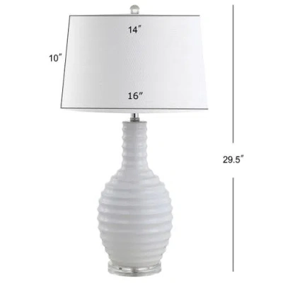 Jonathan Y Dylan 29.5" Ceramic Led Table Lamp In White