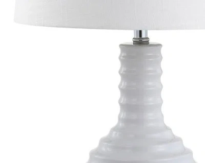 Jonathan Y Dylan 29.5" Ceramic Led Table Lamp In White