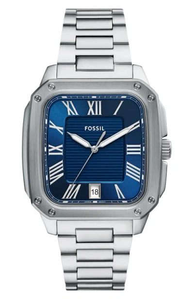 Fossil Crosby Watch, 30mm X 42mm In Blue/silver